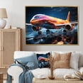 thumbnail image 1 of Designart "Translucent Ascension Colorful Plane" Transportation Floater Framed Wall Art Print, 1 of 7