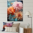 thumbnail image 1 of Designart "Transparent Beauty Of Pink And Orange Zinnias" Zinnias Canvas Wall Art, 1 of 7