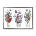 thumbnail image 1 of Designart 'Transparent Vases With Bouquets of Wildflowers I' Farmhouse Framed Art Print, 1 of 4