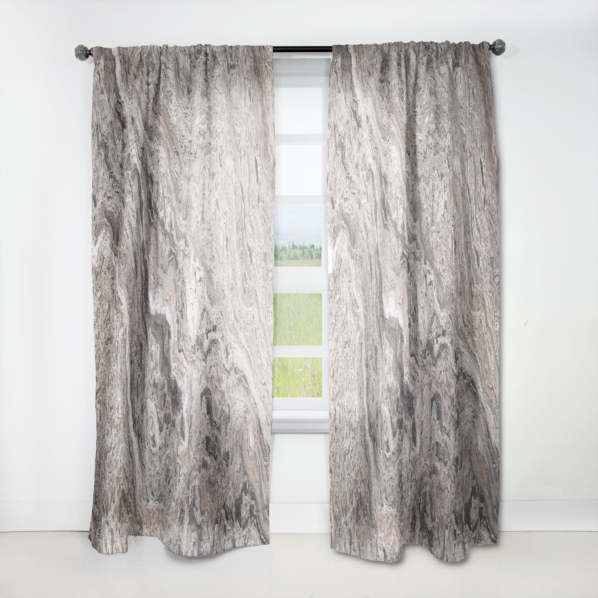 Designart 'Travertine Onyx Tile' Mid-Century Modern Curtain Panel
