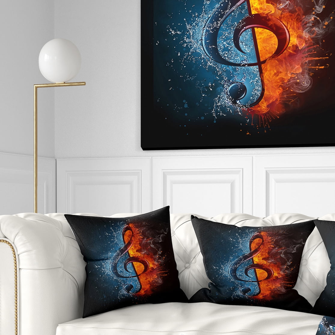 Designart Treble Clef - Abstract Throw Pillow - 18x18