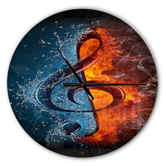 Designart 'Treble Clef ' Modern Wall Clock