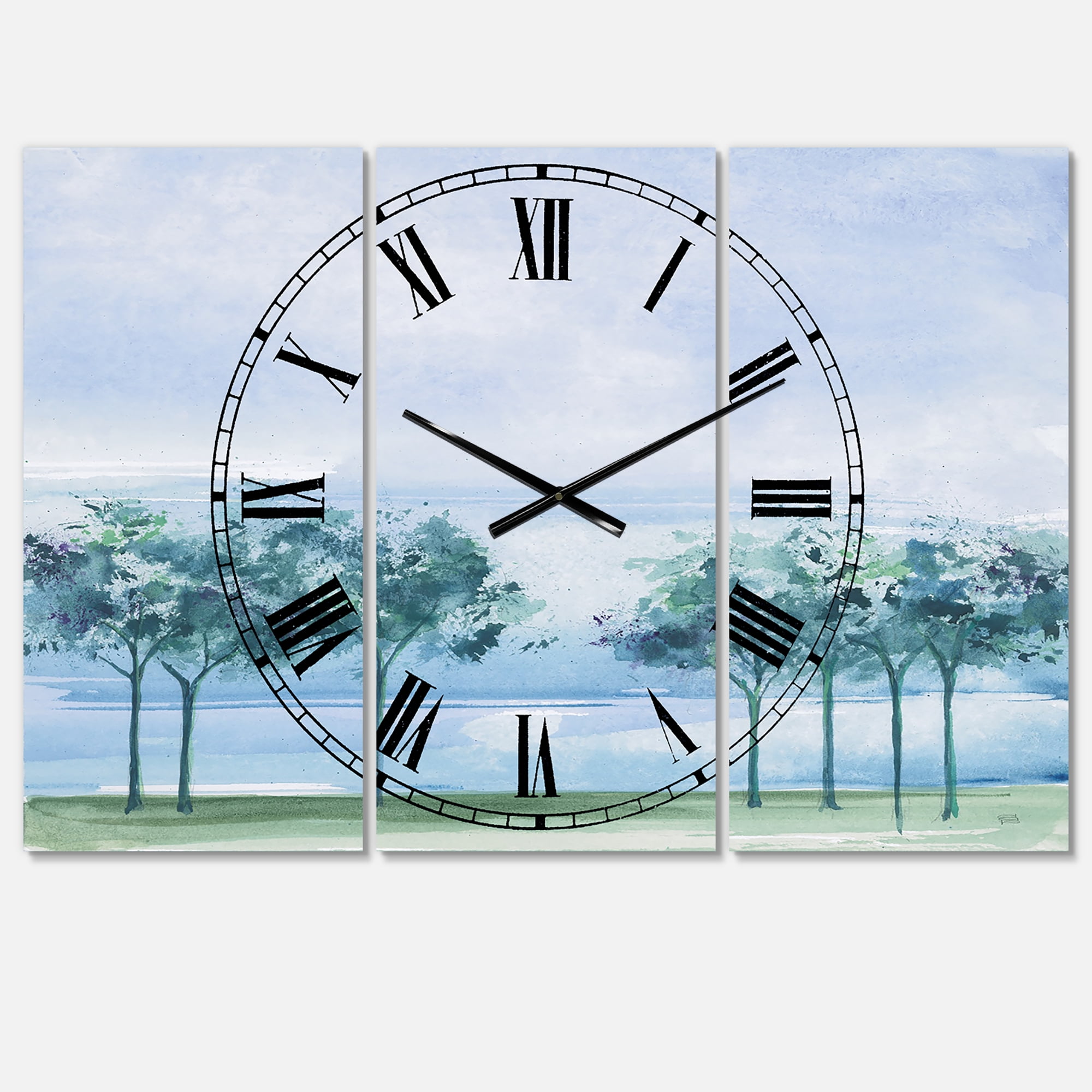 Designart 'Tree Across the Lake' Traditional Wall Clock