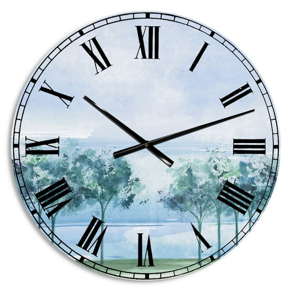 Designart 'Tree Across the Lake' Traditional wall clock