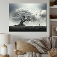 thumbnail image 1 of Designart "Tree Monochrome Silhouette Euphony I" Floral Canvas Art Print, 1 of 5