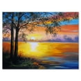 thumbnail image 1 of Designart ' Tree Near The Lake in Evening ' Traditional Canvas Wall Art Print, 1 of 4