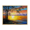 thumbnail image 1 of Designart 'Tree Near The Lake in Evening' Traditional Framed Canvas Wall Art Print, 1 of 5