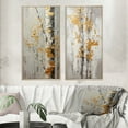 thumbnail image 1 of Designart "Tree Of Grey & Yellow II" Tree Monochrome Framed Wall Art Set Of 2 - Yellow Floral Framed Canvas Set For Living Room Decor, 1 of 7