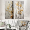 thumbnail image 1 of Designart "Tree Of Grey & Yellow II" Tree Monochrome Wall Art Set Of 2 - Yellow Floral Canvas Set For Living Room Decor, 1 of 7