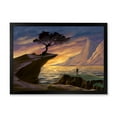 thumbnail image 1 of Designart 'Tree On A Sea Cliff At Evening Light' Lake House Framed Art Print, 1 of 4