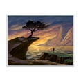 thumbnail image 1 of Designart 'Tree On A Sea Cliff At Evening Light' Lake House Framed Canvas Wall Art Print, 1 of 5