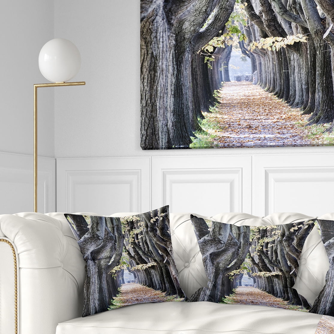 Designart Tree Outside Lucca Italy - Landscape Photo Throw Pillow - 18x18