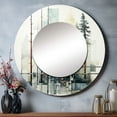 thumbnail image 1 of Designart "Tree Redwood Geometric Silence I" Trees Rund Mirror For Wall Decor - Large Green Round Print Mirror - Round Traditional Mirror 29" x 29" Inch - Wall Mounted Round Large Mirror, 1 of 5
