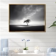 thumbnail image 1 of Designart "Tree Silhouette In Monochromatic Skyline" Coastal Sunset Floater Framed Canvas Art Print, 1 of 5