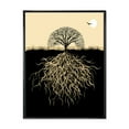 thumbnail image 1 of Designart 'Tree Silhouette With Underground Roots' Traditional Framed Canvas Wall Art Print, 1 of 5