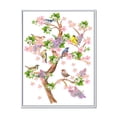 thumbnail image 1 of Designart 'Tree With Colorful Birds Sitting On Flowering Branches' Traditional Framed Canvas Wall Art Print, 1 of 5