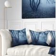 thumbnail image 1 of Designart Tree in Foggy Dark Forest - Landscape Photography Throw Pillow - 18x18, 1 of 5