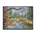 thumbnail image 1 of Designart 'Trees With River In Autumn Forest' Lake House Framed Canvas Wall Art Print, 1 of 5