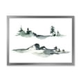 thumbnail image 1 of Designart 'Trees With Winter Dark Blue Mountain Landscape I' Modern Framed Art Print, 1 of 4