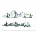 thumbnail image 1 of Designart ' Trees With Winter Dark Blue Mountain Landscape II ' Modern Canvas Wall Art Print, 1 of 4