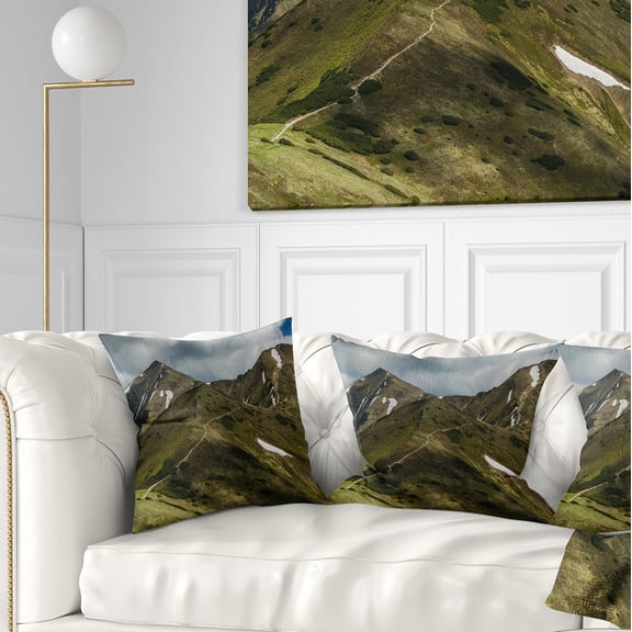 Designart Trekking Patch in Tatra Mountains - Landscape Printed Throw Pillow - 16x16