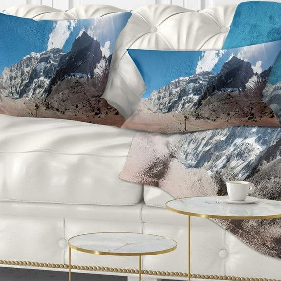 Designart Trekking to Plaza Francia Panorama - Landscape Printed Throw Pillow - 12x20