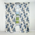 thumbnail image 1 of Designart "Trellis Of Cobalt Blue Cameos I" Floral Blackout Curtain Single Panel, 1 of 4