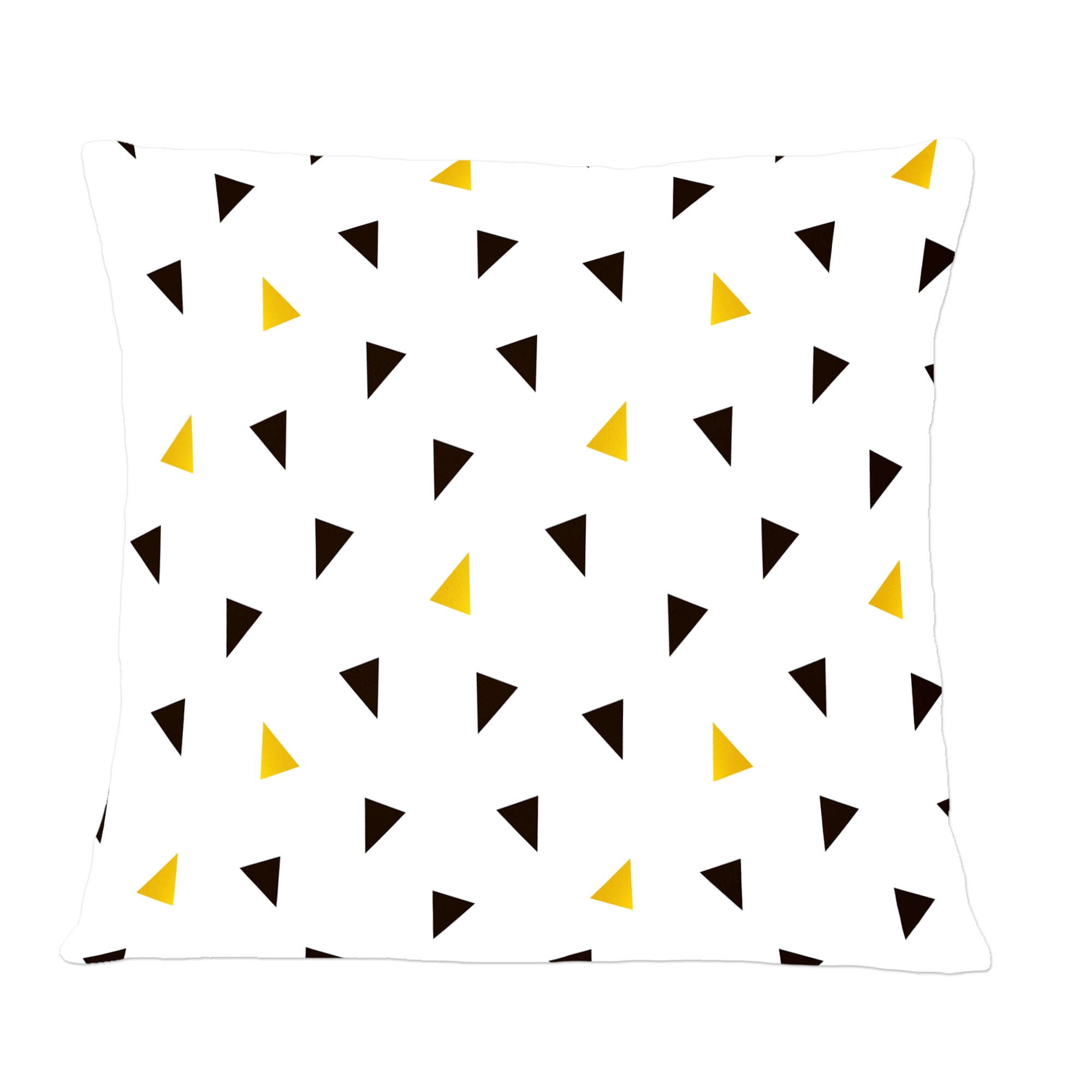 Designart Trendy Black And Gold Triangular Pattern' Mid-Century Modern Throw Pillow - 12x20