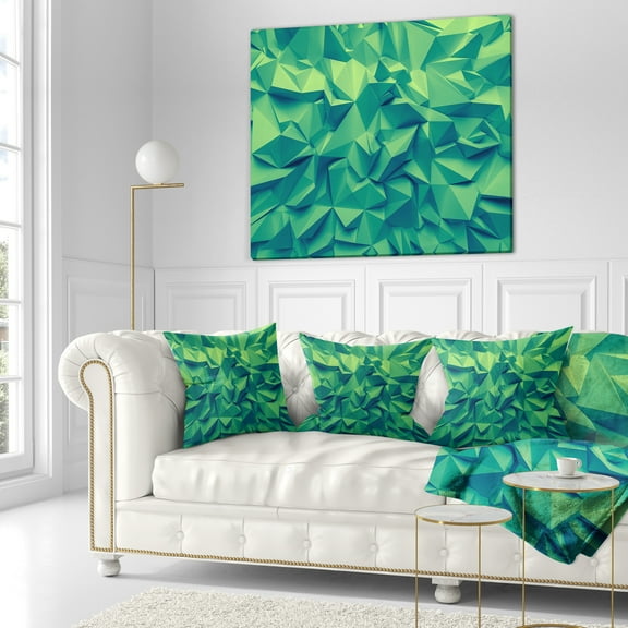 Designart Trendy Emerald Green Background - Abstract Throw Pillow - 16x16