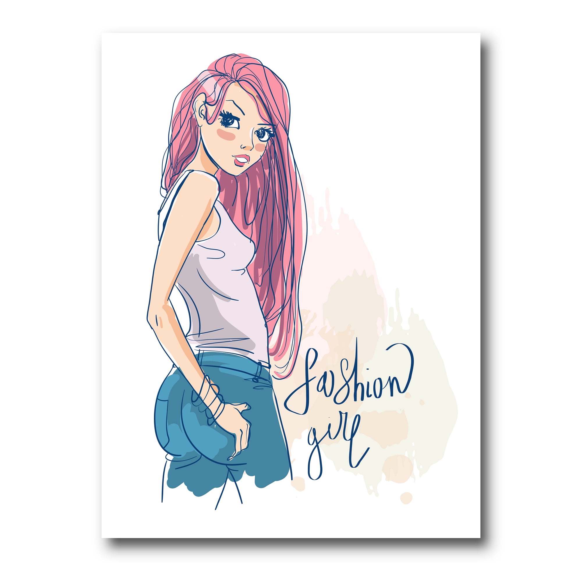 Designart ' Trendy Fashion Woman I ' Children's Art Canvas Wall Art Print