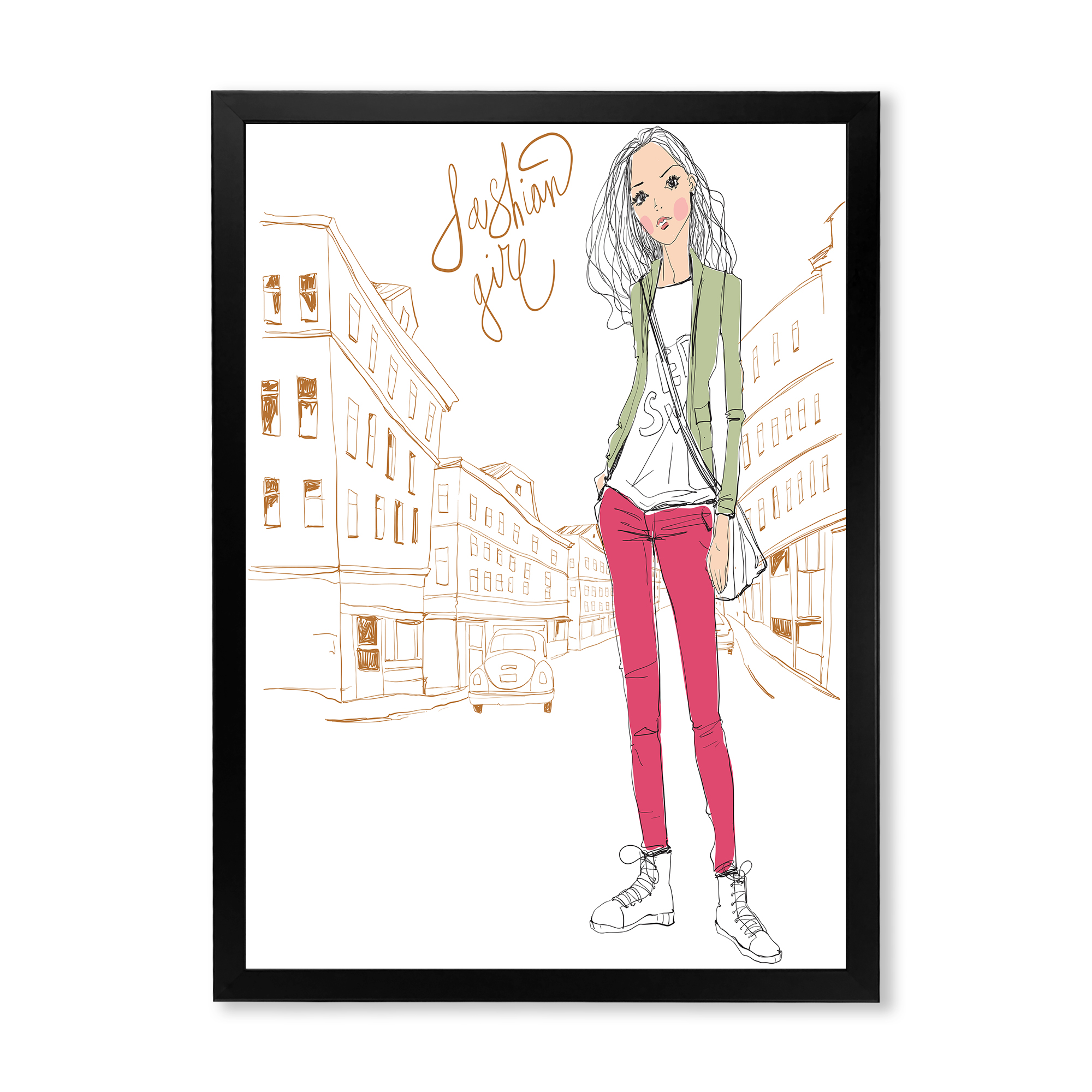 Designart 'Trendy Fashion Woman II' Children's Art Framed Art Print