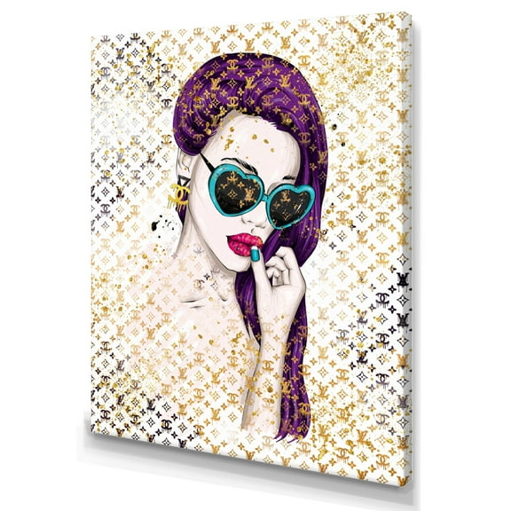 Designart Trendy Female With Sunglasses I Canvas Wall Art