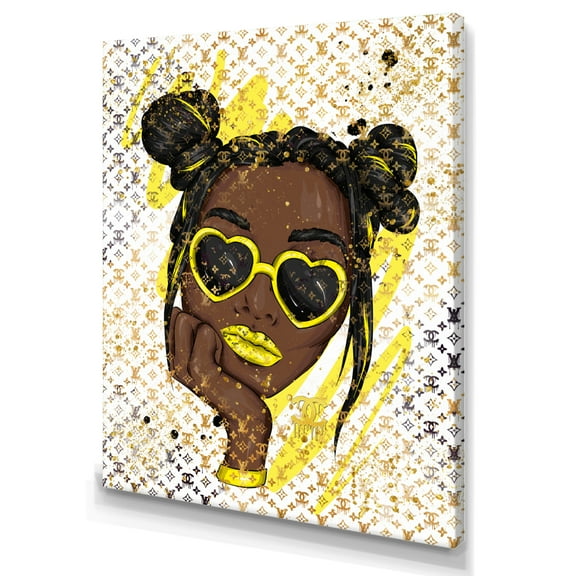 Designart Trendy Female With Sunglasses II Canvas Wall Art