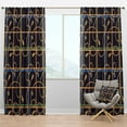 thumbnail image 1 of Designart 'Trendy Gold Chain Retro Pattern' Mid-Century Modern Blackout Curtain Panel, 1 of 4