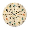 thumbnail image 1 of Designart 'Trendy Gold and Black Triangular Pattern I' Mid-Century Modern Wood Wall Clock, 1 of 5