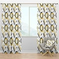 thumbnail image 1 of Designart 'Trendy Gold and Black Triangular Pattern II' Mid-Century Modern Blackout Curtain Panel, 1 of 4