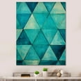 thumbnail image 1 of Designart "Triangles In Turquoise" Abstract Shapes Wall Art Prints, 1 of 7