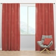 thumbnail image 1 of Designart 'Triangual Coral Retro Pattern' Mid-Century Modern Blackout Curtain Panel, 1 of 4