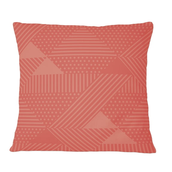 Designart Triangual Retro Coral Pattern' Mid-Century Modern Throw Pillow - 12x20