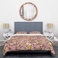 thumbnail image 1 of Designart 'Triangular Gold Design II' Mid-Century Modern Duvet Cover Set, 1 of 1