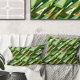 thumbnail image 1 of Designart Triangular Gold and Green Design I' Mid-Century Modern Throw Pillow - 16x16, 1 of 2