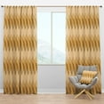 thumbnail image 1 of Designart 'Triangular Golden Wavess I' Mid-Century Modern Blackout Curtain Panel, 1 of 4