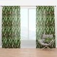 thumbnail image 1 of Designart 'Triangular Green and Gold Design I' Mid-Century Modern Curtain Panel, 1 of 4