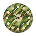 thumbnail image 1 of Designart 'Triangular Green and Gold Design I' Mid-Century Modern Wood Wall Clock, 1 of 5