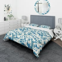 Designart 'Triangular Modern Geometric Blue' Modern & Contemporary Duvet Cover Set