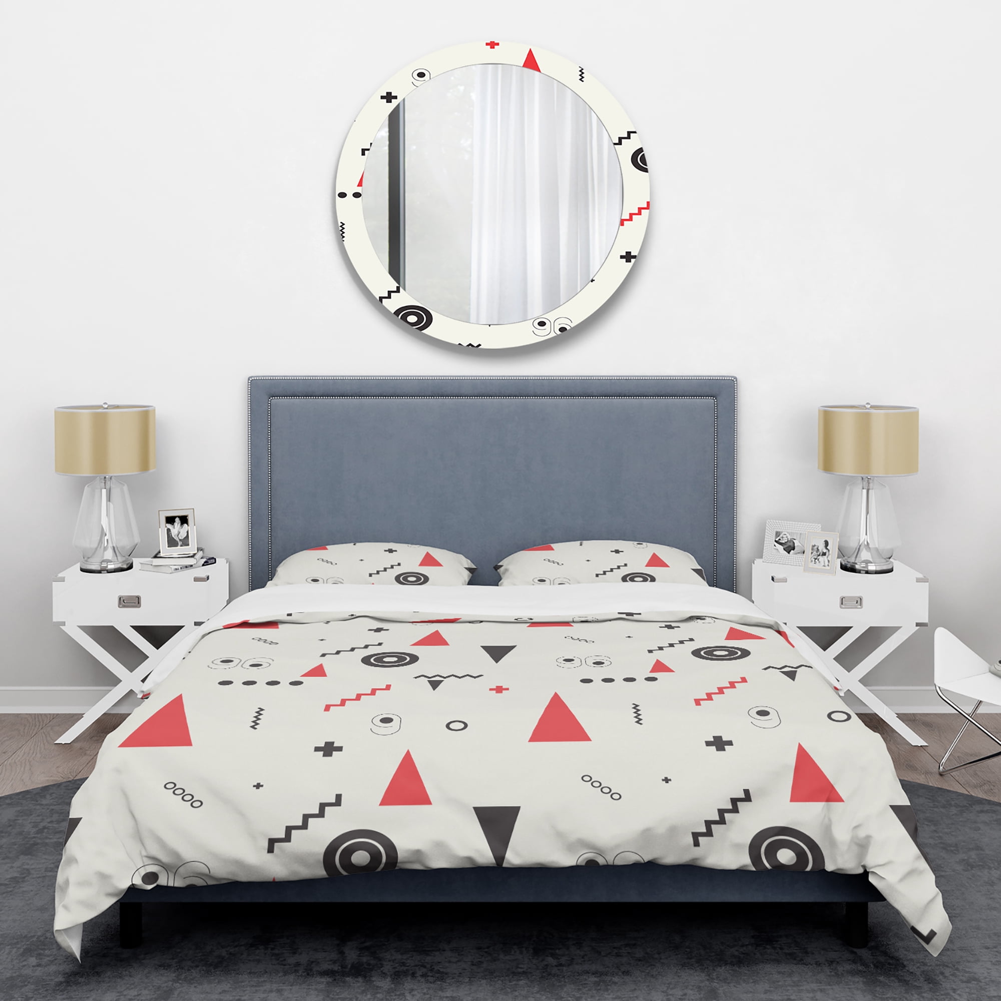 Designart 'Triangular Retro Design III' Mid-Century Modern Duvet Cover Set