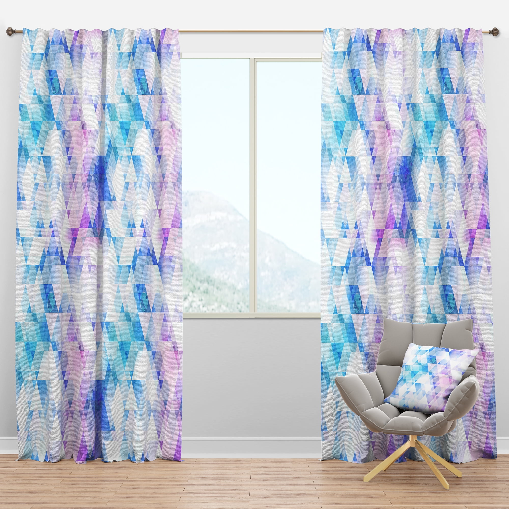 Designart 'Triangular Shapes Colourfields X' Modern & Contemporary Blackout Curtain Panel