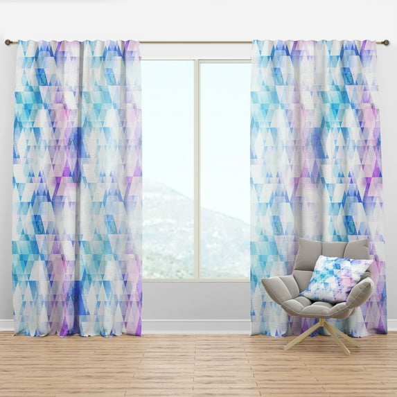 Designart 'Triangular Shapes Colourfields X' Modern & Contemporary Curtain Panel
