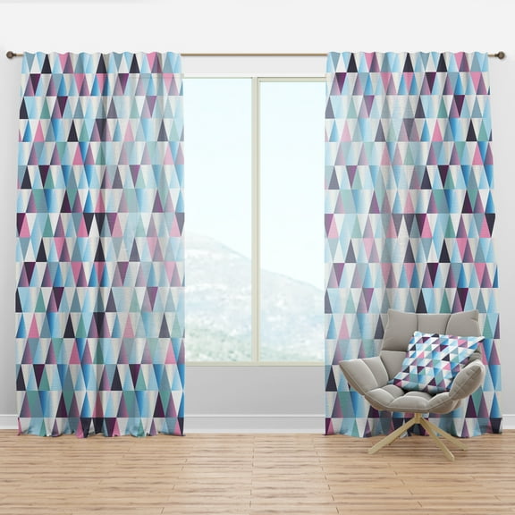 Designart 'Triangular Shapes Colourfields XIII' Modern Curtain Panel