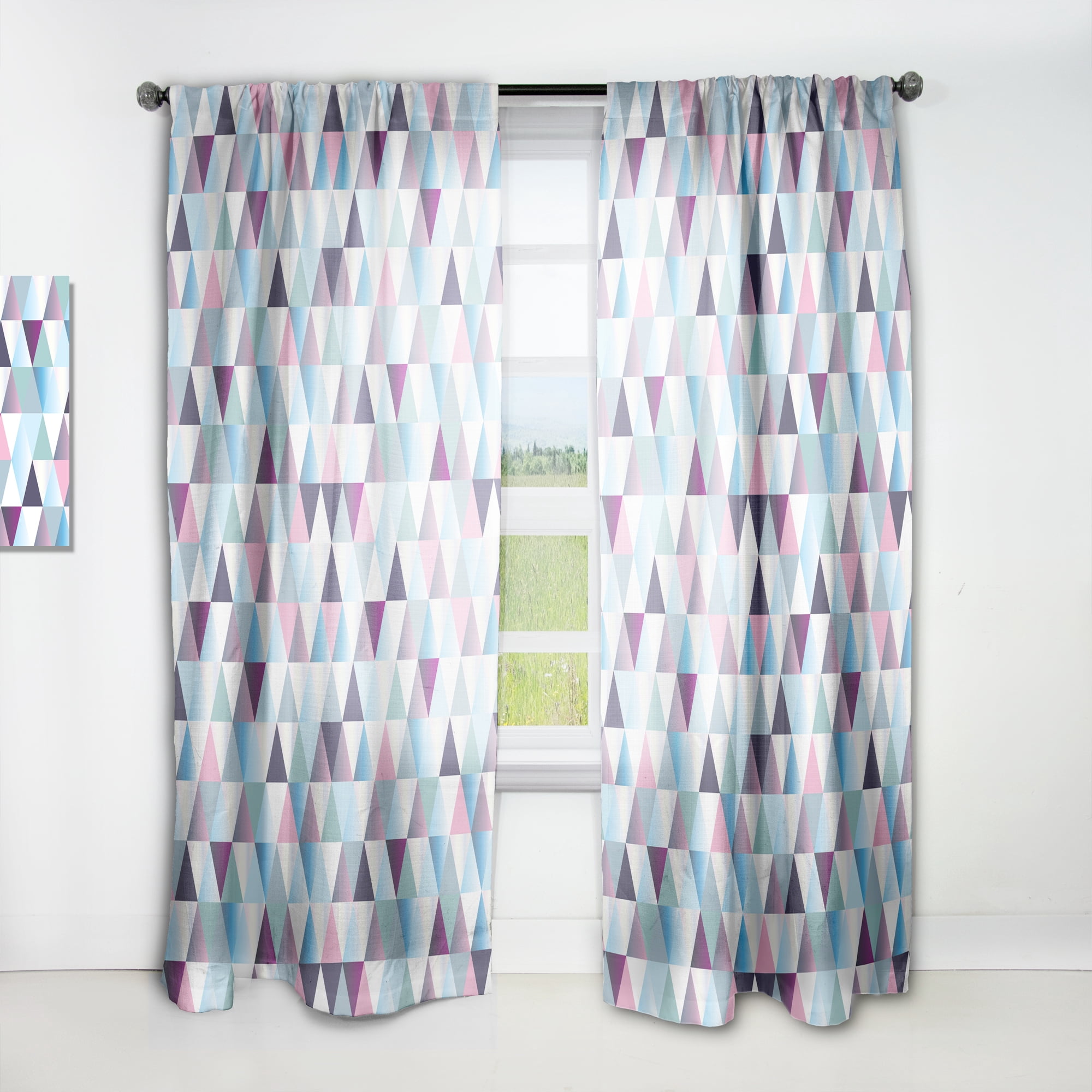Designart 'Triangular Shapes Colourfields XIII' Modern Curtain Panel